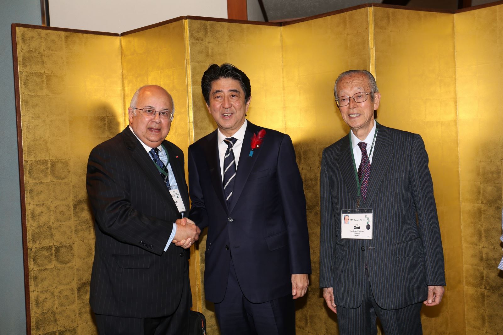 With Prime Minister of Japan, Shinzō Abe and Koji Omi, Founder STS forum